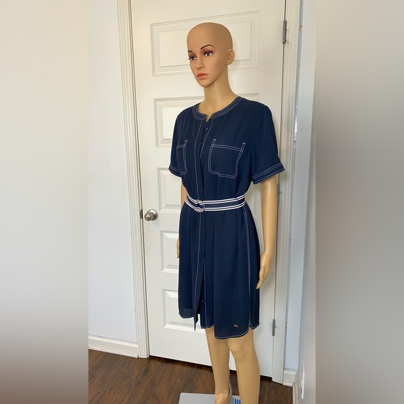 Tommy Hilfiger Blue Dress with Belt - Size 10 - Gently Used - Picture 11 of 12